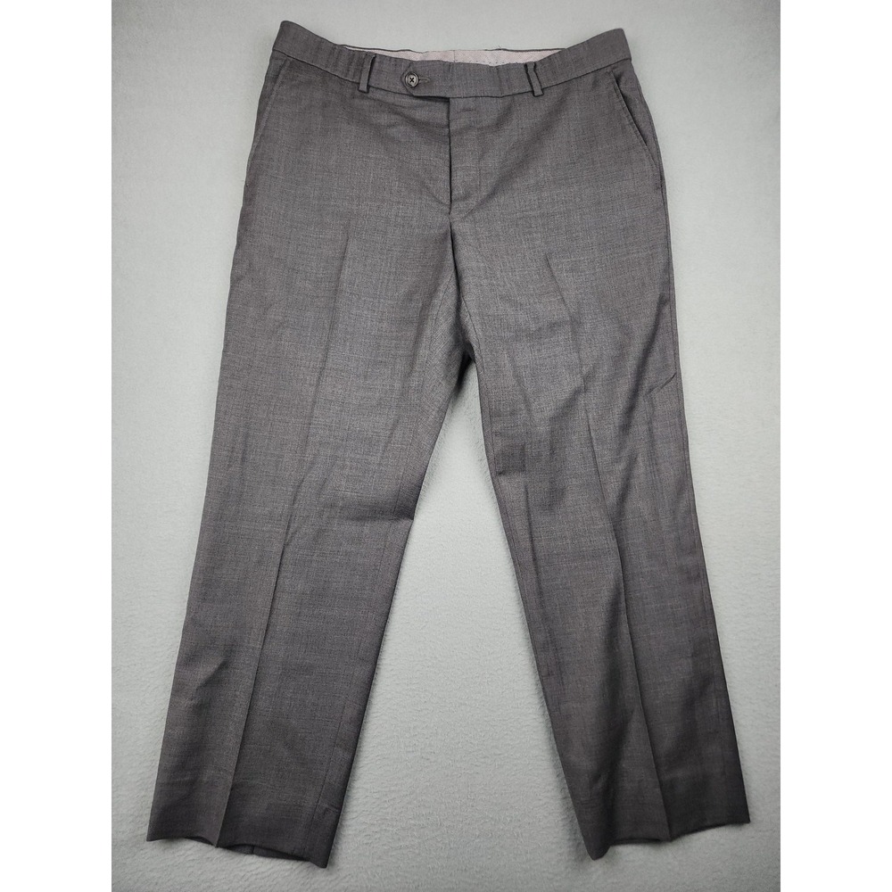 Ballin Dress Pants Mens 35x29 Gray Super 120s Wool Flat Comfort EZE Classic